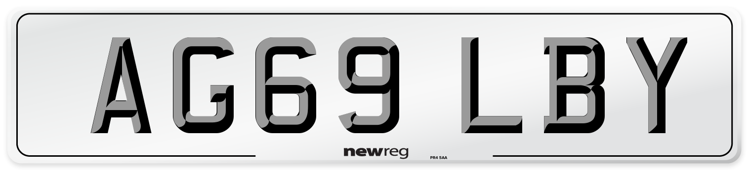 AG69 LBY Number Plate from New Reg